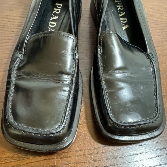 PRADA LOAFERS black patent leather vintage 90s Y2K in size 35. GUC - Picture 6 of 15